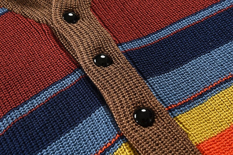 Cardigan Boutonné En Maille À Col En V Pour Homme | Manches Longues