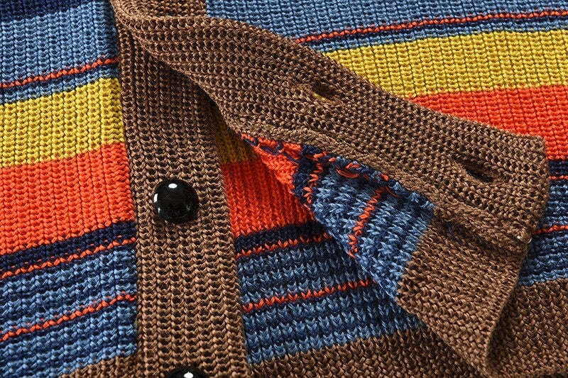 Cardigan Boutonné En Maille À Col En V Pour Homme | Manches Longues