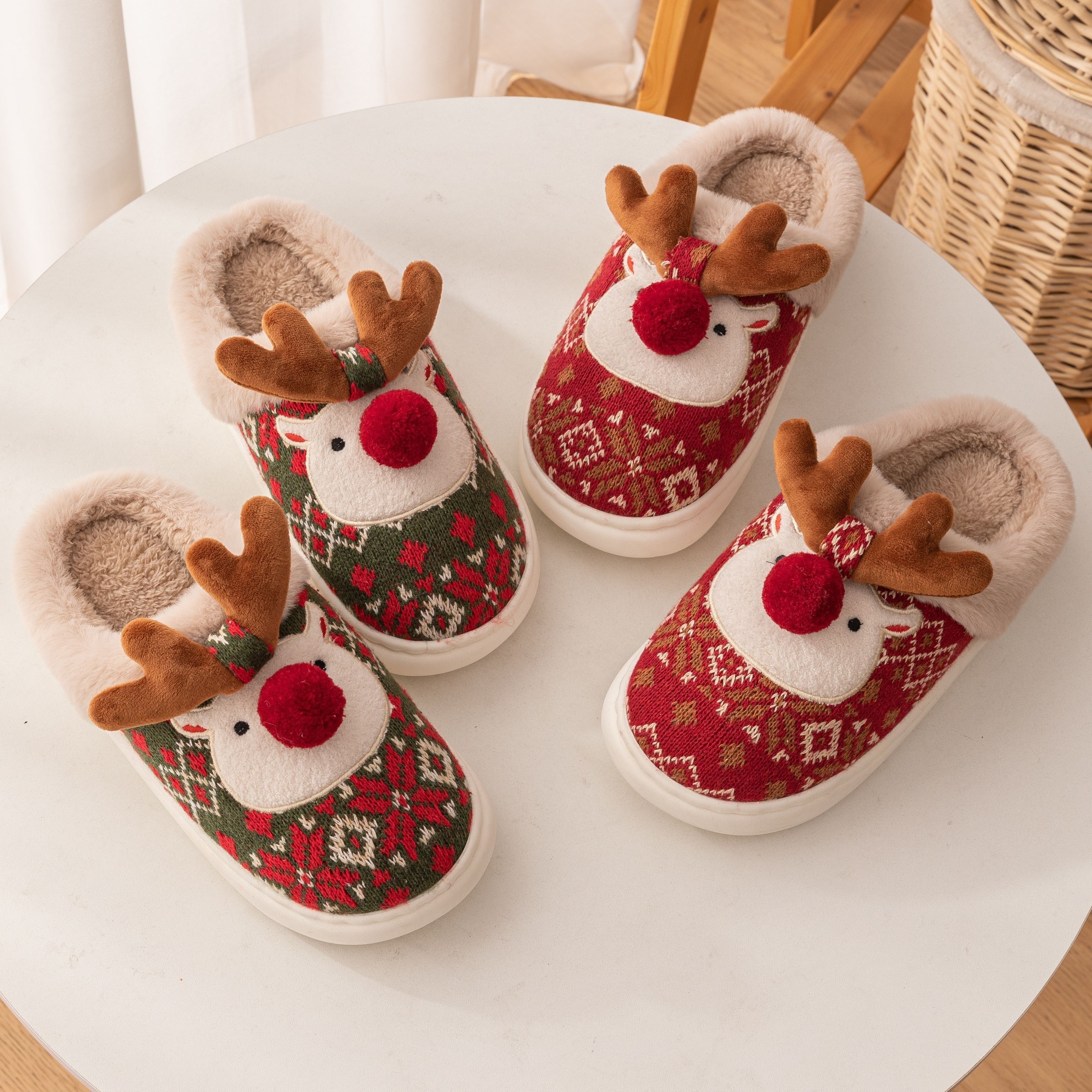 Chaussons De Noël En Peluche Pour Femme | Hiver