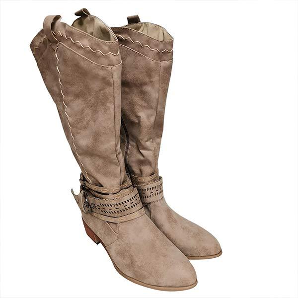 Bottes À Talons Carrés Pour Femme | Boucle Décorative
