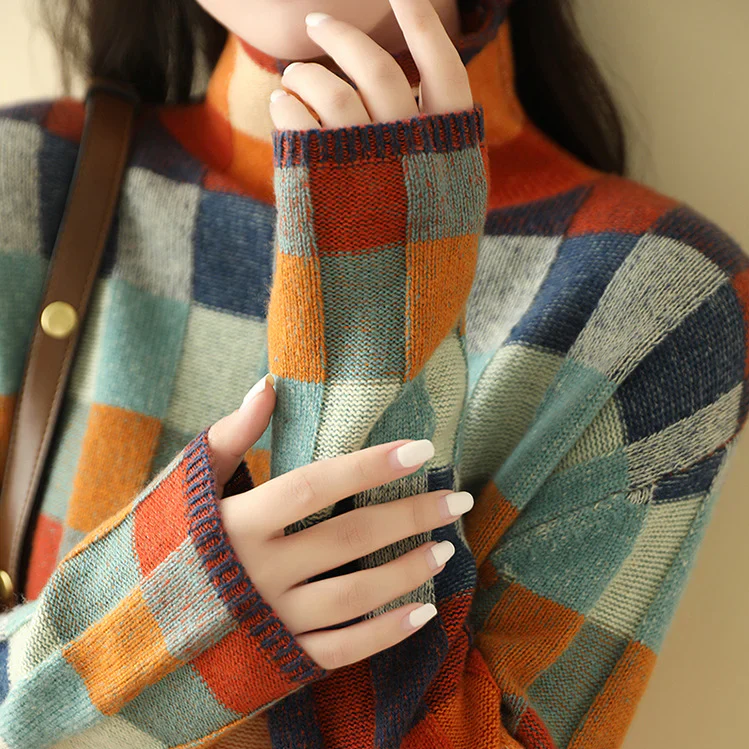Pull Col Roulé En Cachemire Pour Femme | Manches Longues