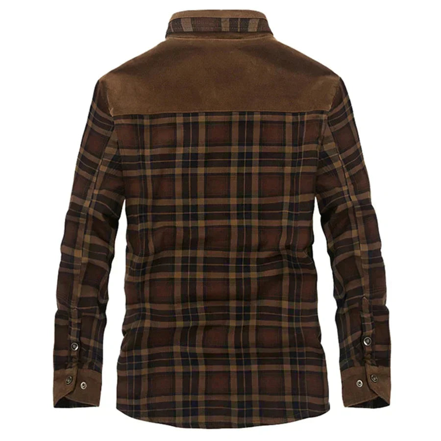 Veste À Carreaux Tendance Avec Poches Poitrine Pour Homme | Hiver