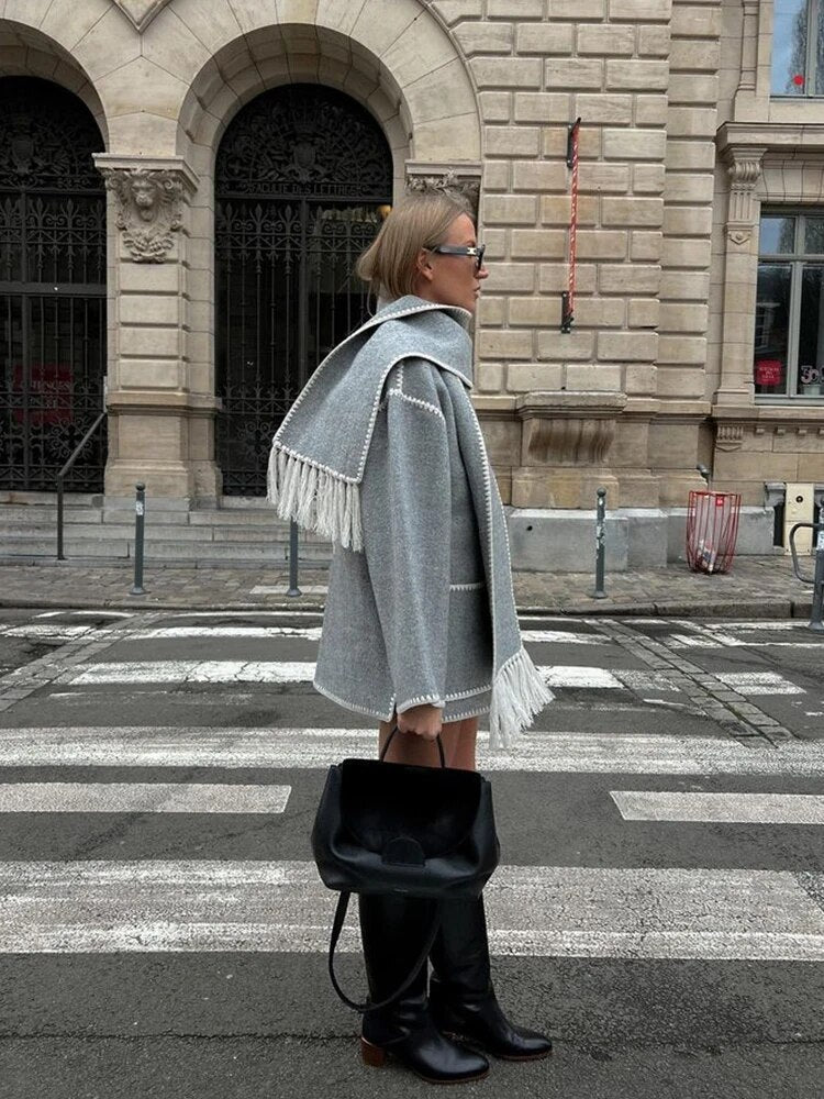Manteau D’Hiver Luxueux Pour Femme | Avec Écharpe