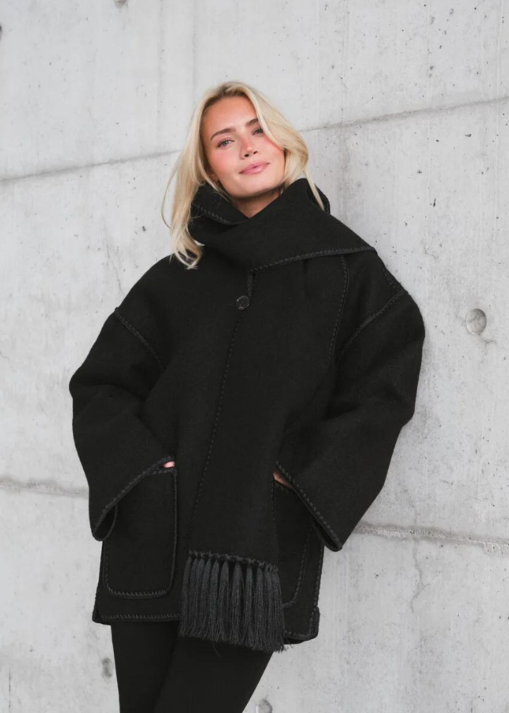Manteau D’Hiver Luxueux Pour Femme | Avec Écharpe