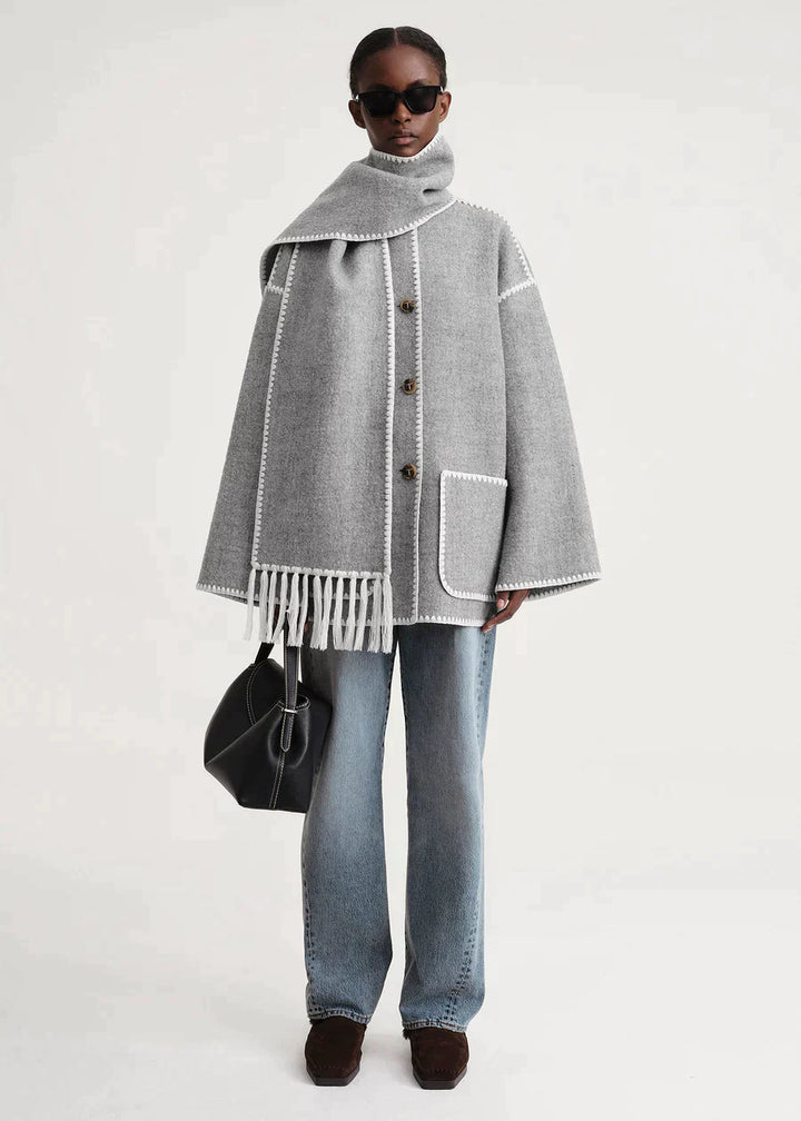 Manteau D’Hiver Luxueux Pour Femme | Avec Écharpe