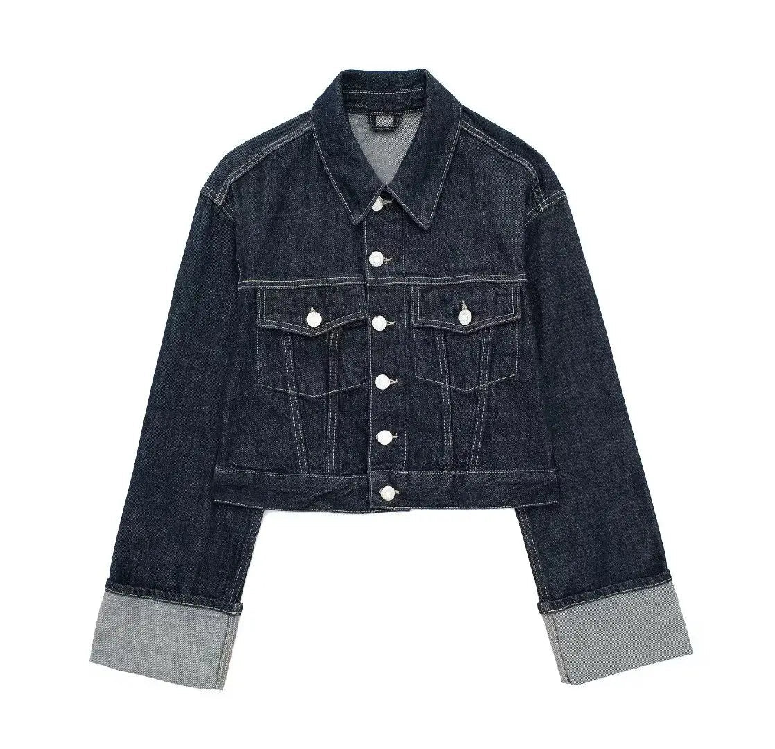 Veste En Jean Femme Manches Longues Amples | Courte