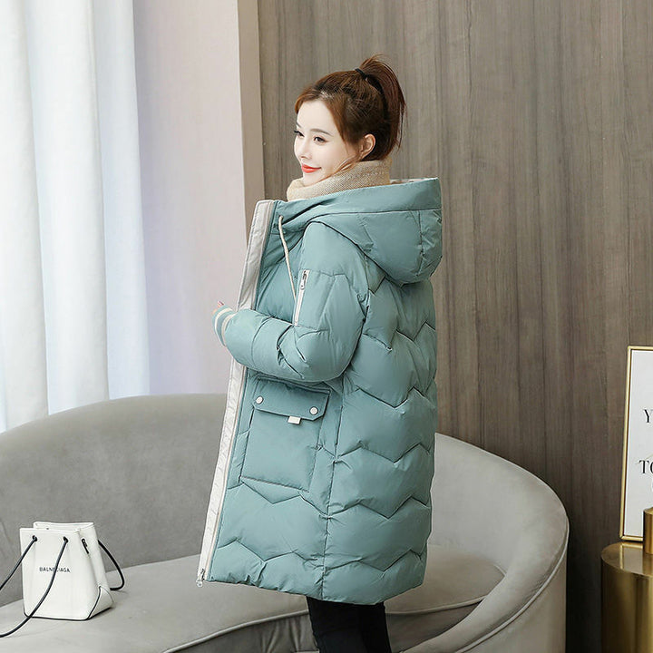 Manteau D'hiver Matelassé À Capuche Pour Femme | Fermeture Éclair