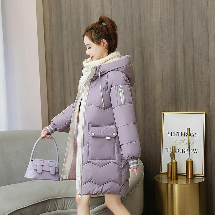 Manteau D'hiver Matelassé À Capuche Pour Femme | Fermeture Éclair