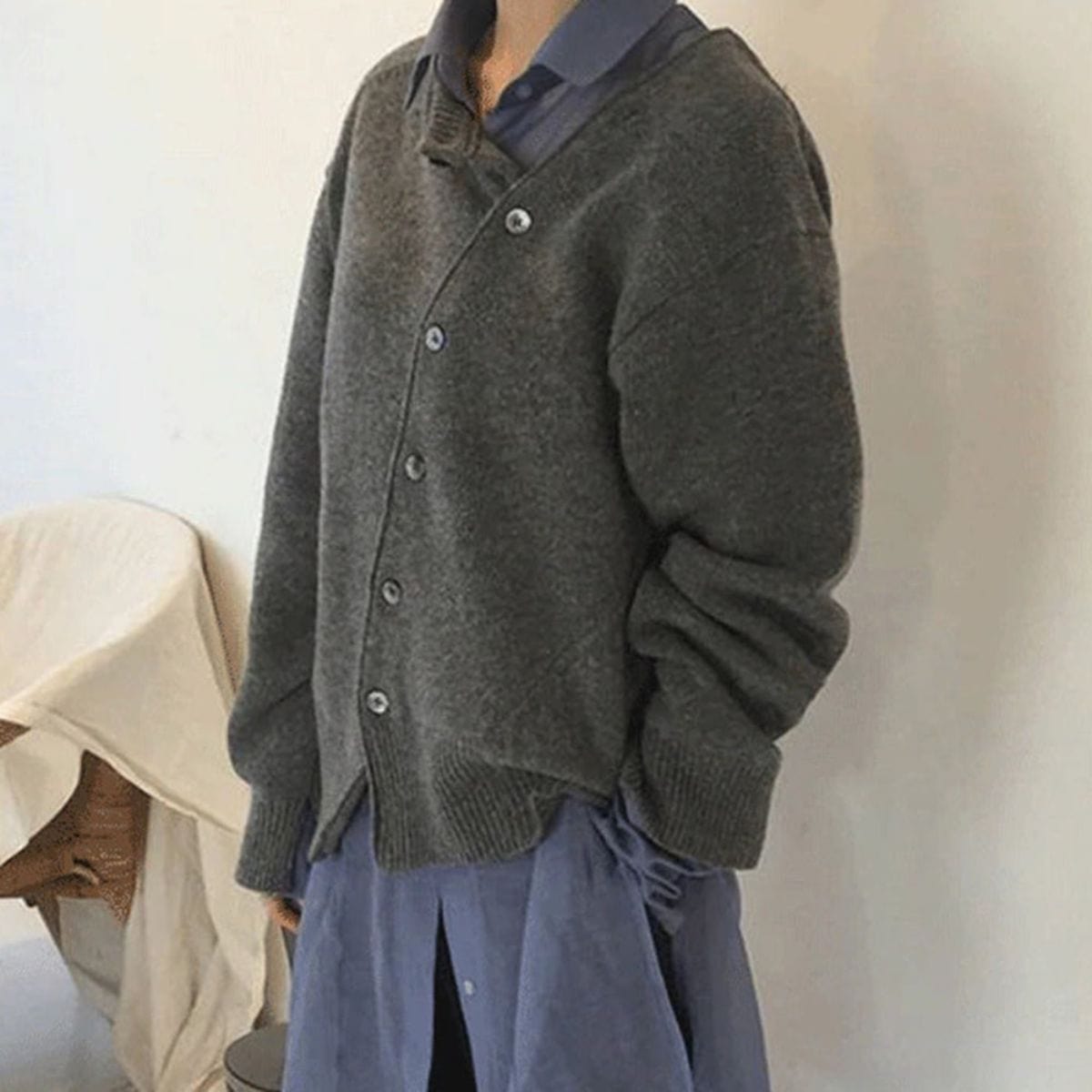 Pull Boutonné À Manches Longues Pour Femme | Décontracté