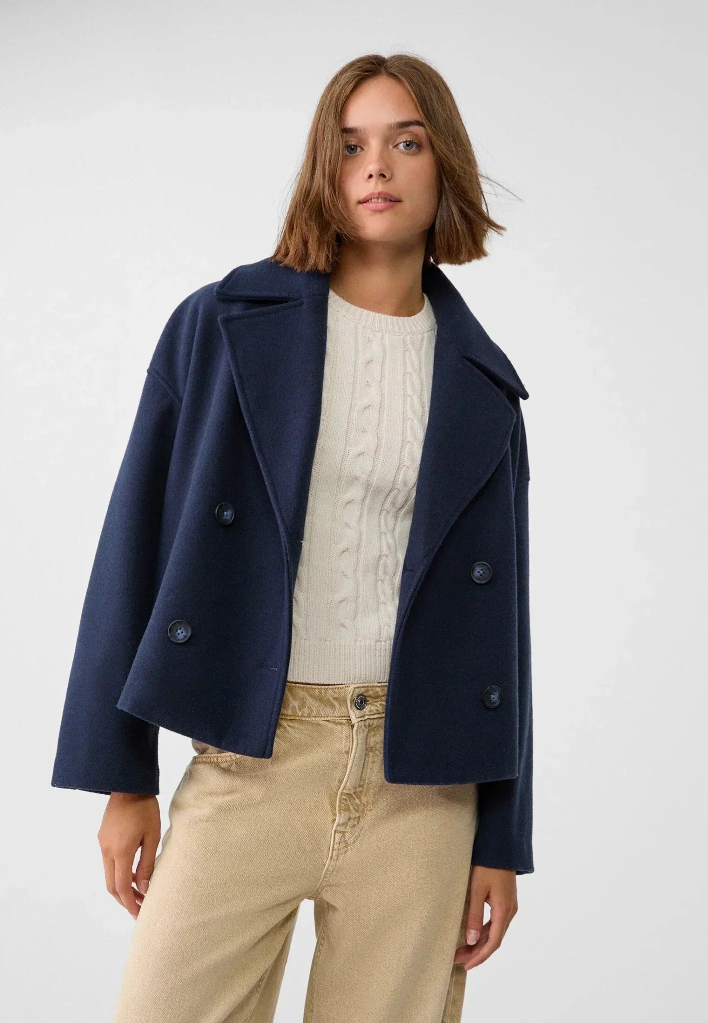 Veste Courte Décontractée Avec Détails Boutonnés Pour Femme | Automne