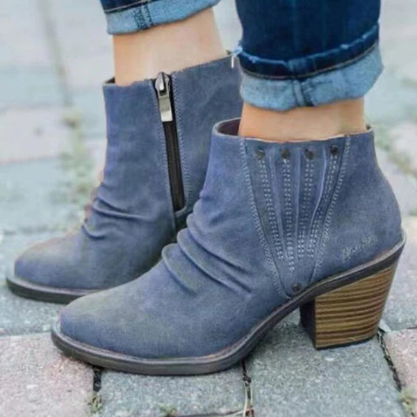 Bottes Pour Femme Avec Fermeture Éclair | Talons Bloc