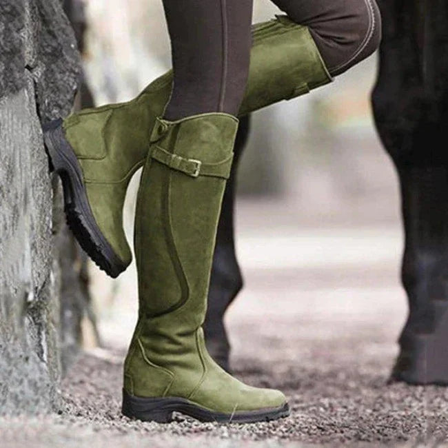 Bottes D'hiver En Cuir Style Cowboy Pour Femme | Boucle Décorative