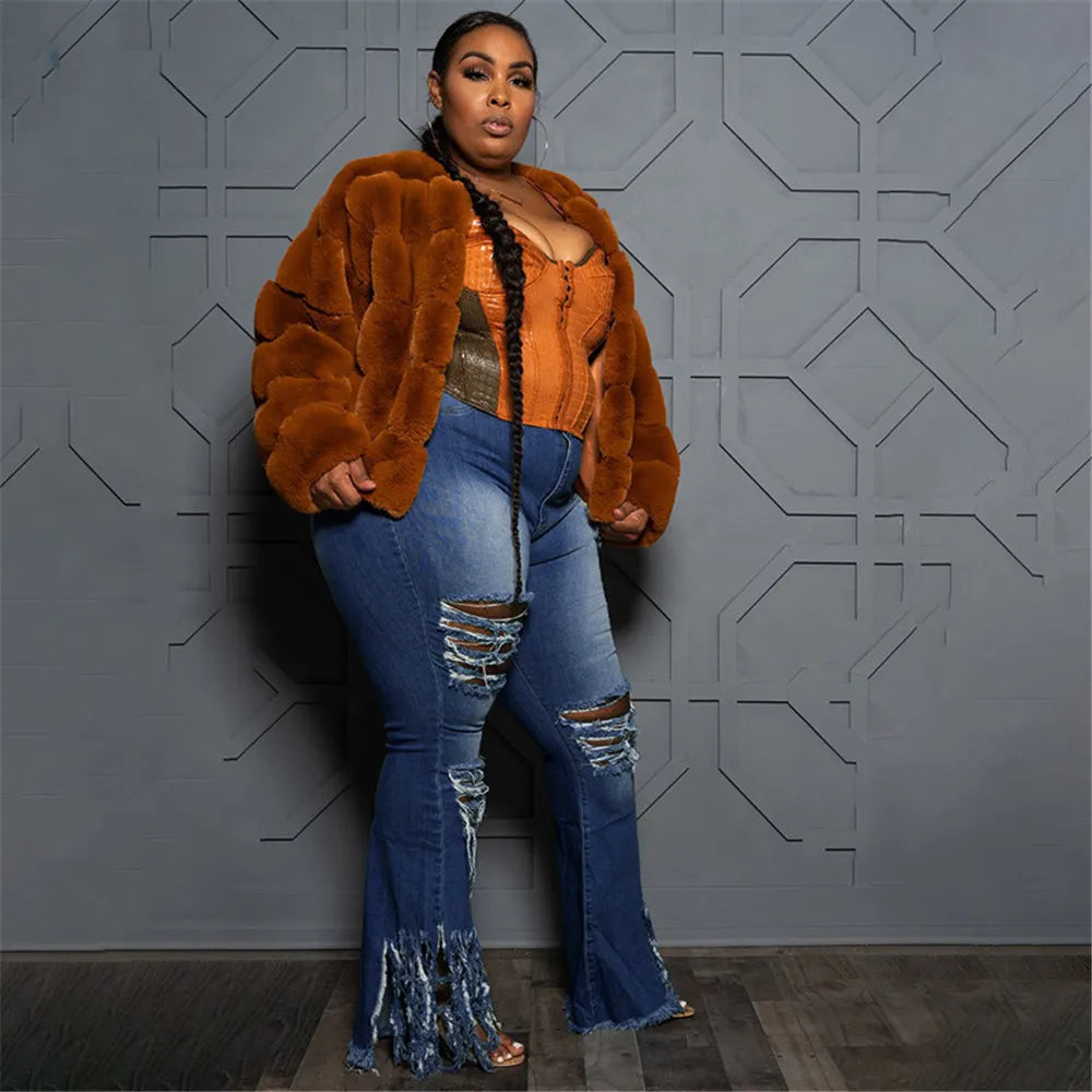 Jeans Extensibles Grandes Tailles Pour Femme | Avec Fermeture Éclair