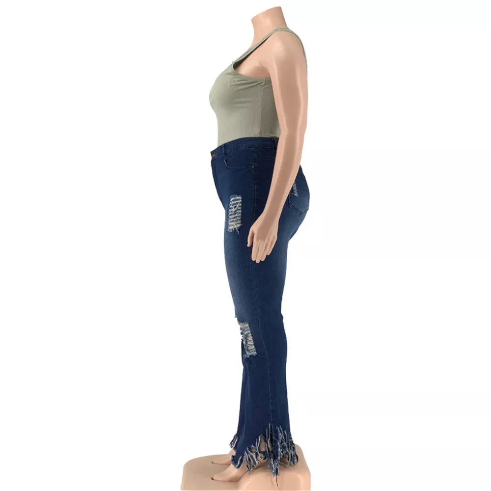 Jeans Extensibles Grandes Tailles Pour Femme | Avec Fermeture Éclair