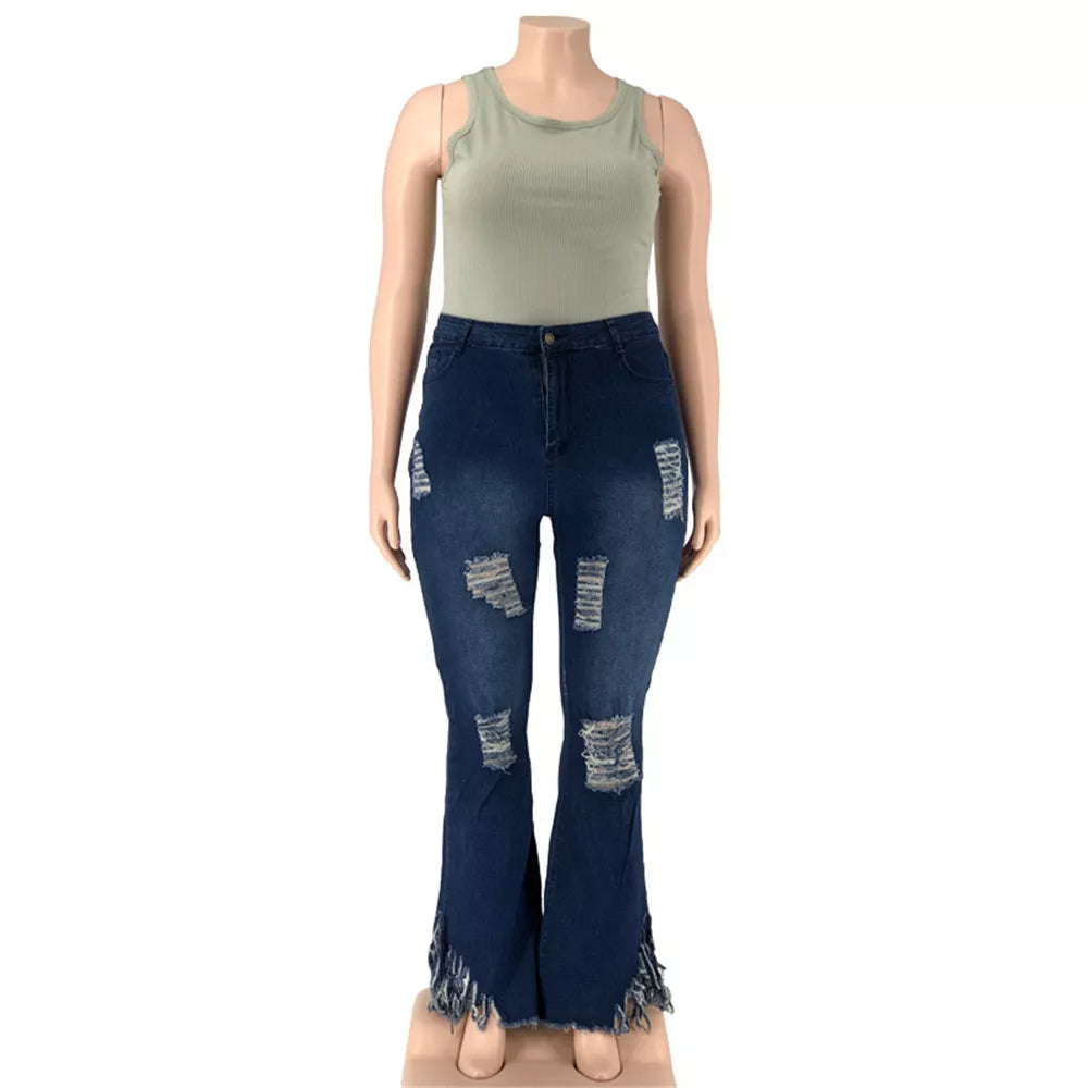 Jeans Extensibles Grandes Tailles Pour Femme | Avec Fermeture Éclair