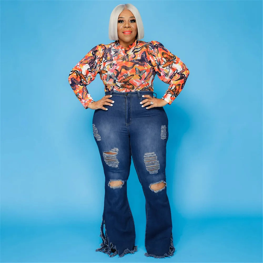 Jeans Extensibles Grandes Tailles Pour Femme | Avec Fermeture Éclair