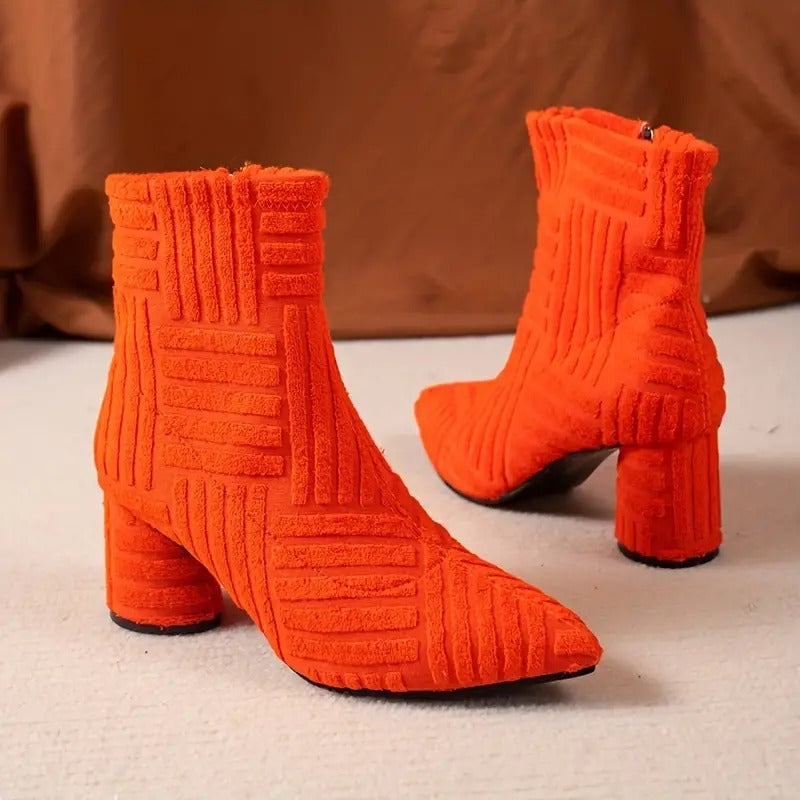 Bottes Pour Femme Avec Talon Tendance | Couleur Unie