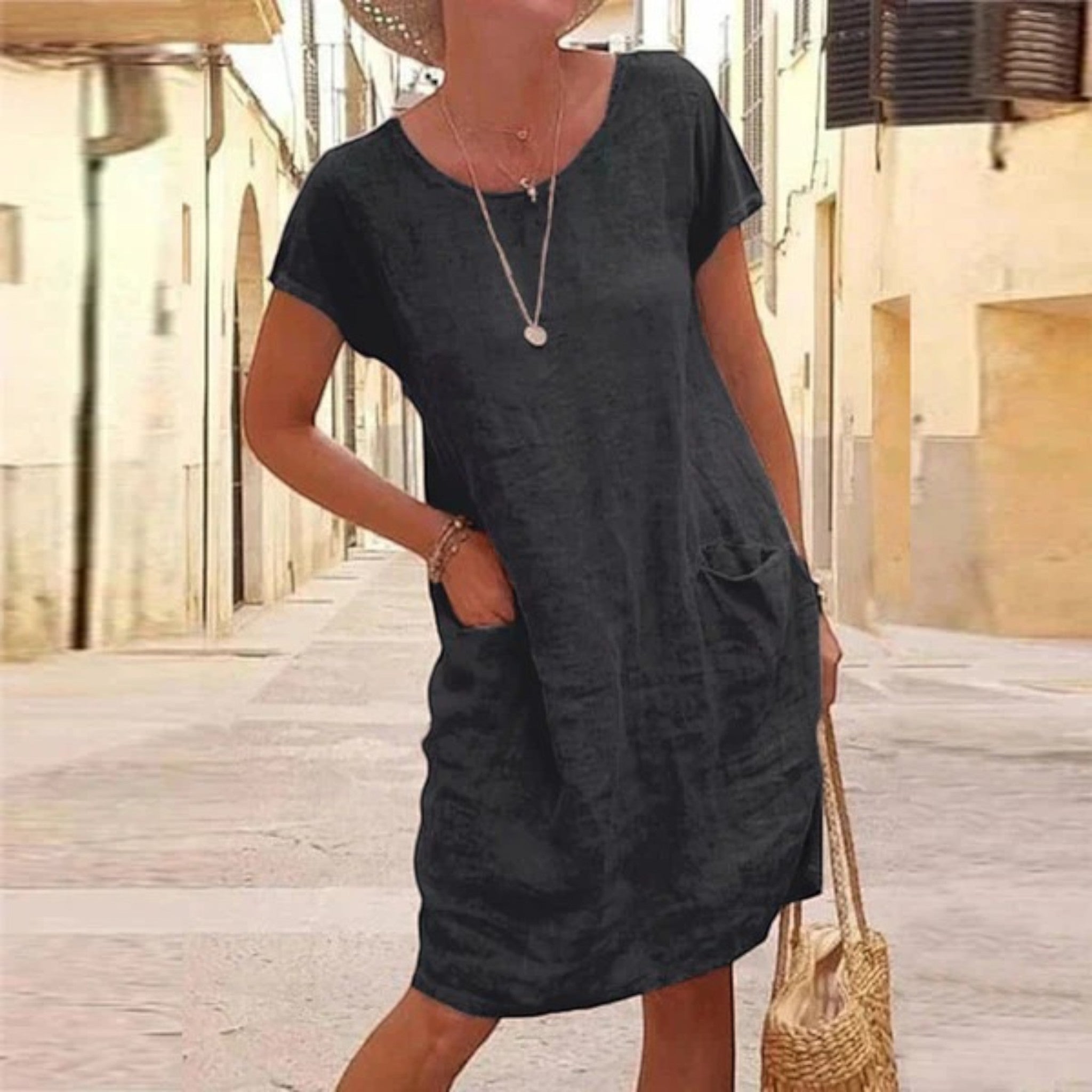 Amanda | Robe Chemise D'été Décontractée Avec Poche Pour Femmes