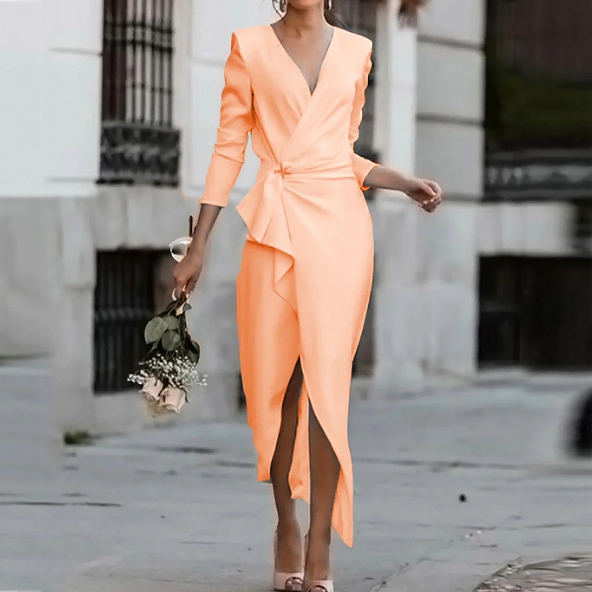 Amélie | Robe de soirée élégante à col en V pour femme