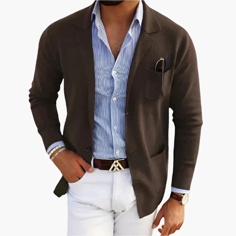 Blazer Boutonné À Manches Longues Pour Homme | Avec Poche