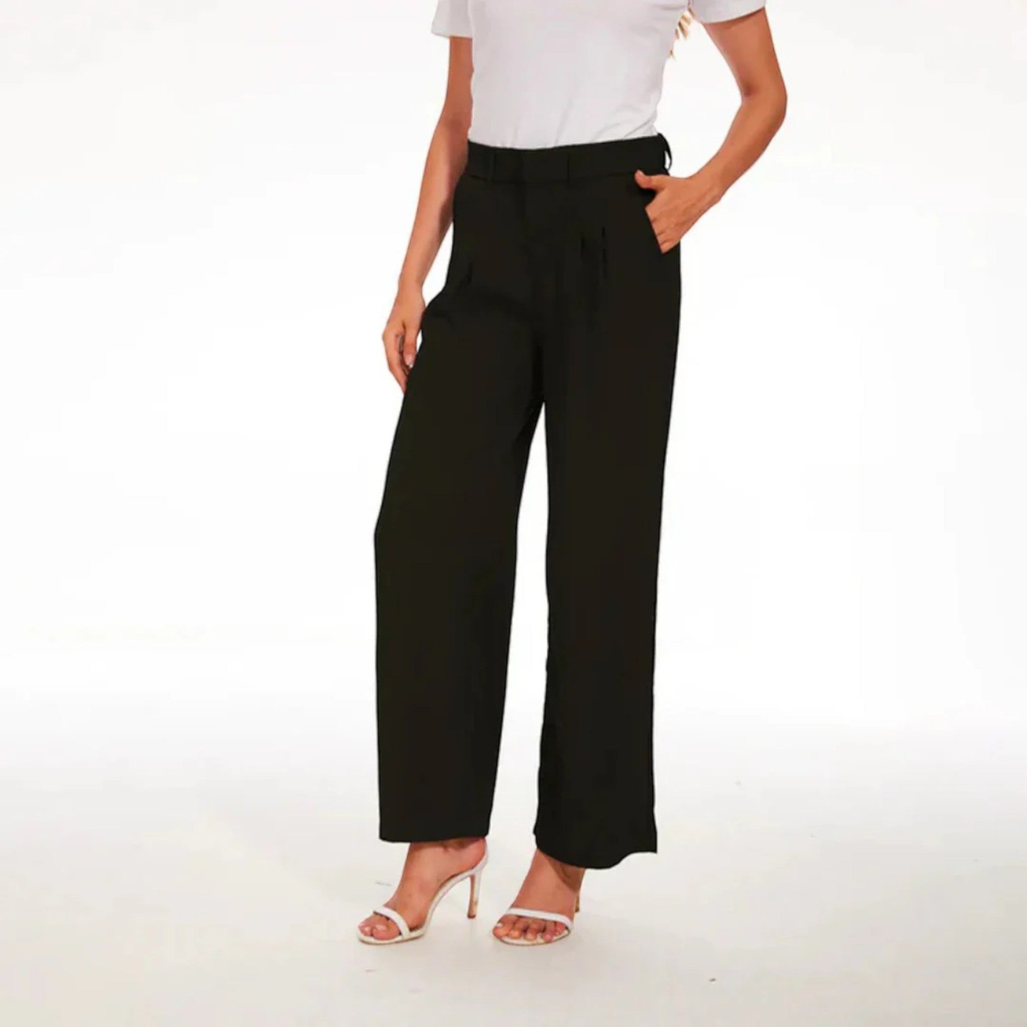 Liora | Pantalón casual de pierna ancha para mujer | Talle alto