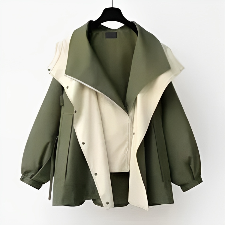 Trench-coat Court Et Élégant Pour Femme | Col Drapé