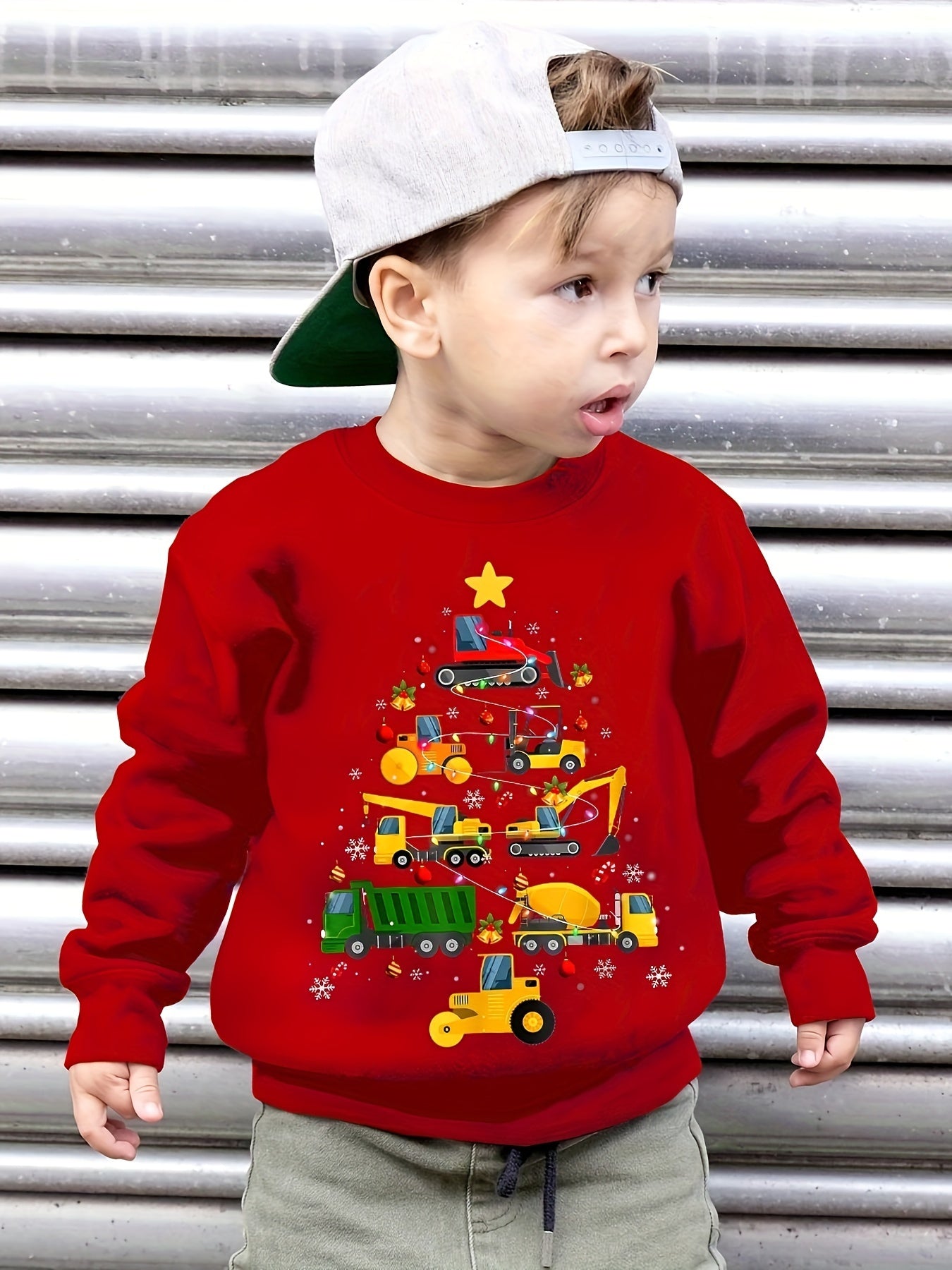 Sweat À Capuche En Polaire Avec Imprimé Graphique Pour Enfants | Sapin De Noël