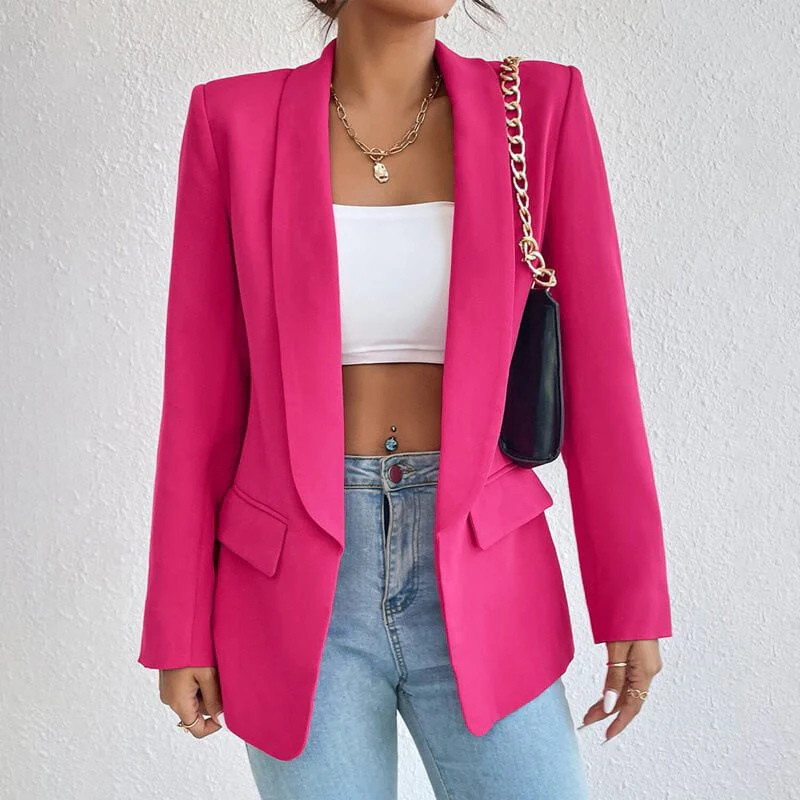 Blazer Ouvert Sur Le Devant Avec Revers Crantés Pour Femme | Habillé