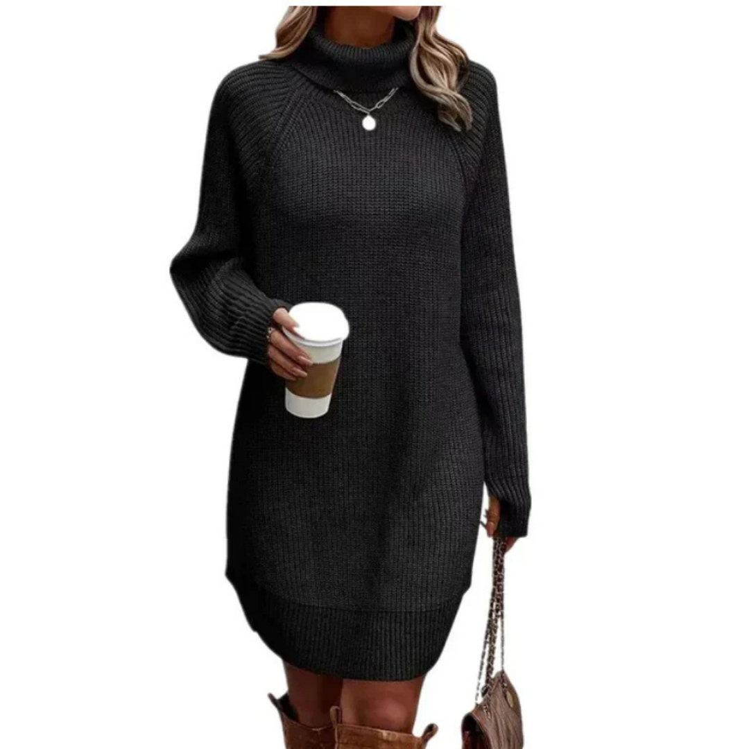 Robe En Maille Oversize Pour Femme | Col Montant