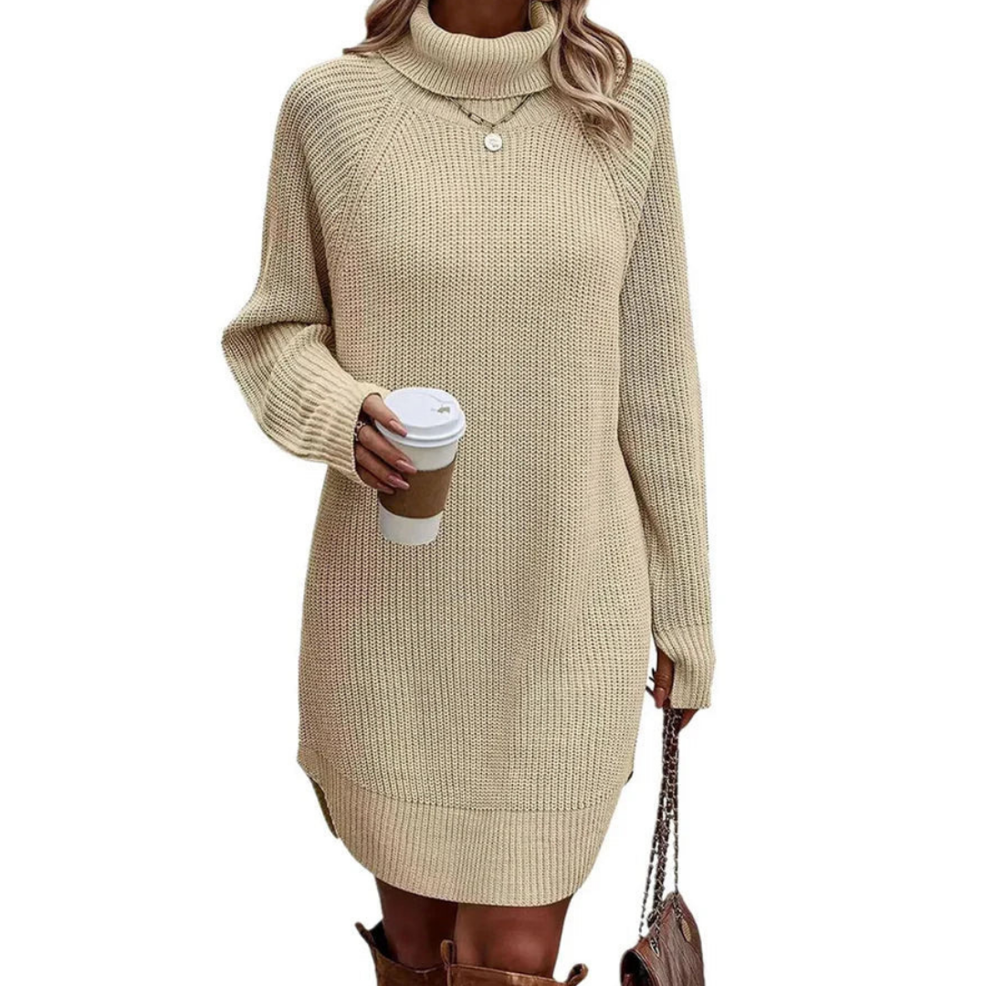 Robe En Maille Oversize Pour Femme | Col Montant