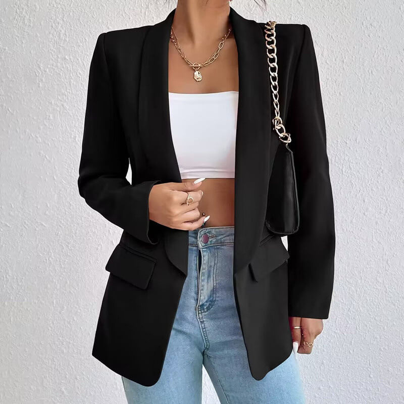 Blazer Ouvert Sur Le Devant Avec Revers Crantés Pour Femme | Habillé