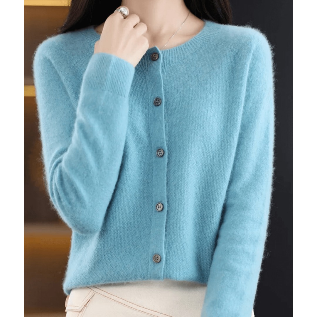 Cardigan En Cachemire Col Rond Pour Femme | Boutonné Devant