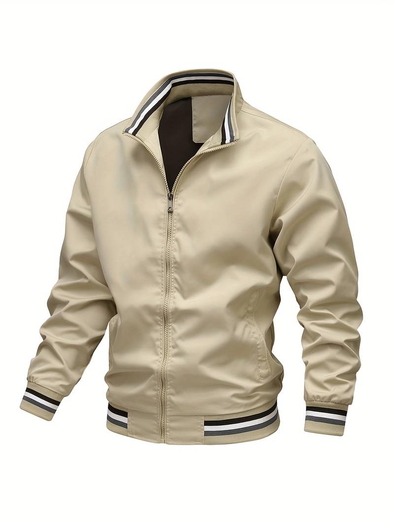 Blouson Aviateur À Poignets Rayés Pour Homme | Hiver