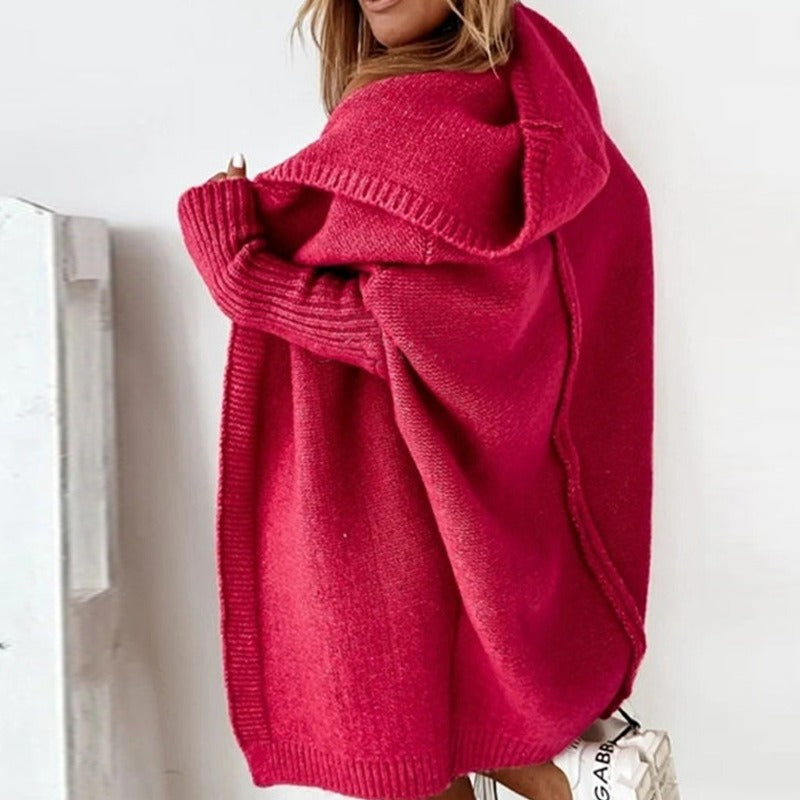 Cardigan Long Tendance À Capuche Pour Femme | Hiver