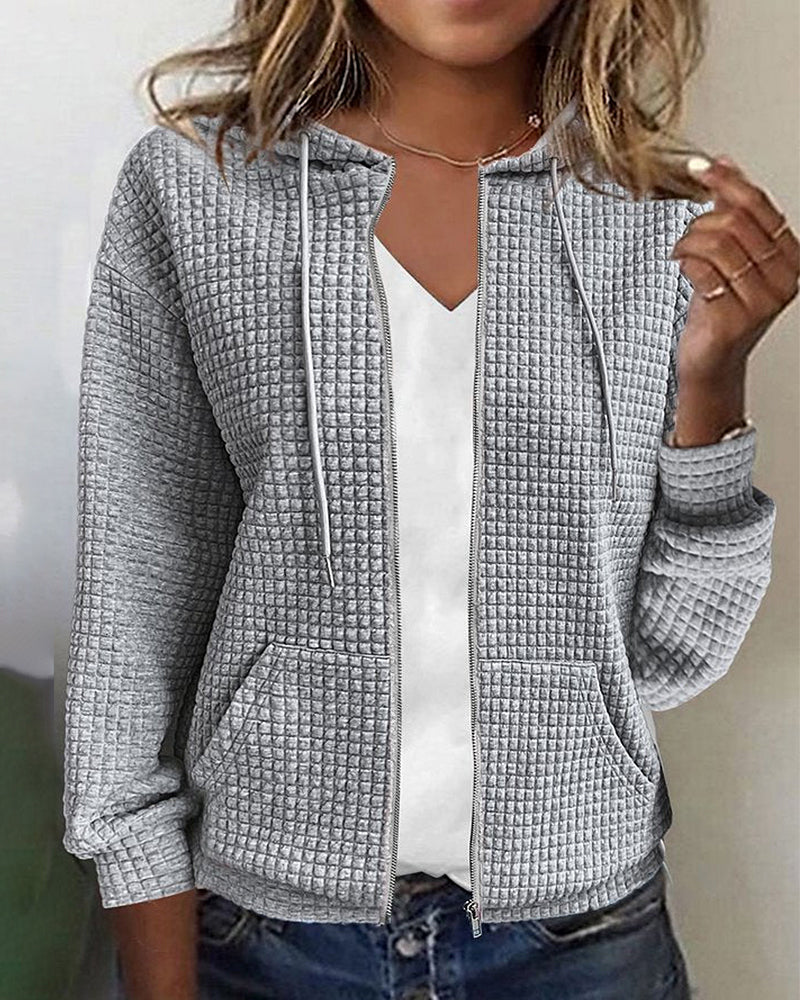 Gilet À Capuche D’Hiver Décontracté Pour Femme | Manches Longues