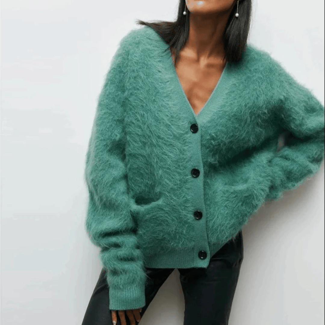Cardigan Décontracté À Col En V Pour Femme | Hiver