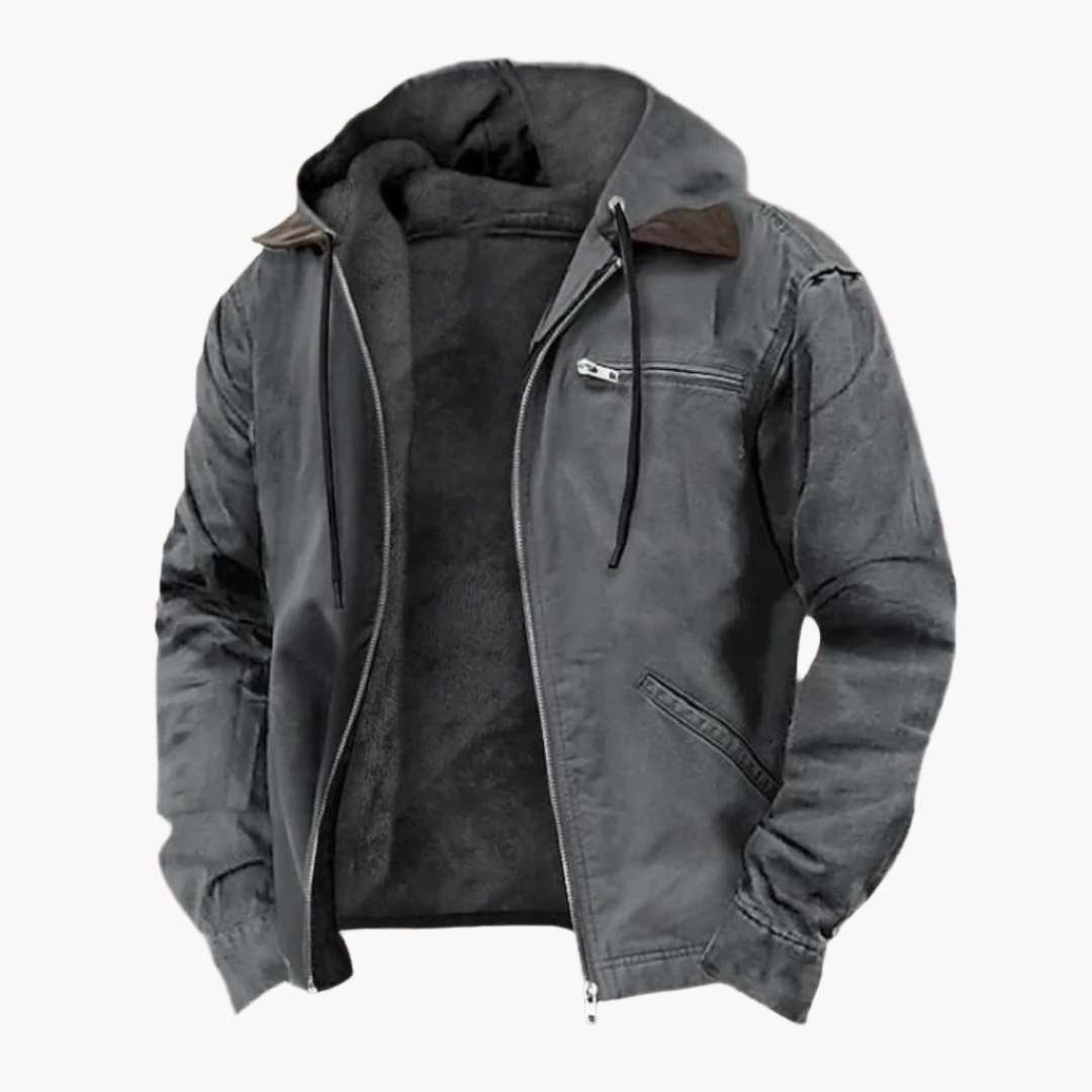 Veste D'hiver Décontractée À Capuche Pour Homme | Fermeture Éclair