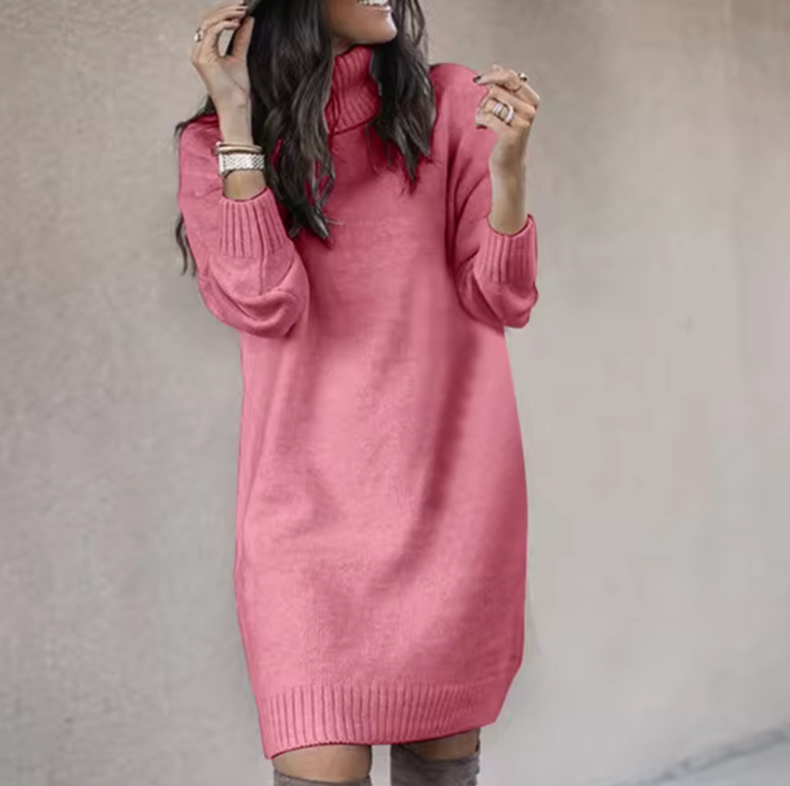 Robe Pull À Col Montant Pour Femme | Automne