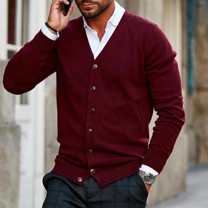 Cardigan Tricoté Pour Homme | Boutonné