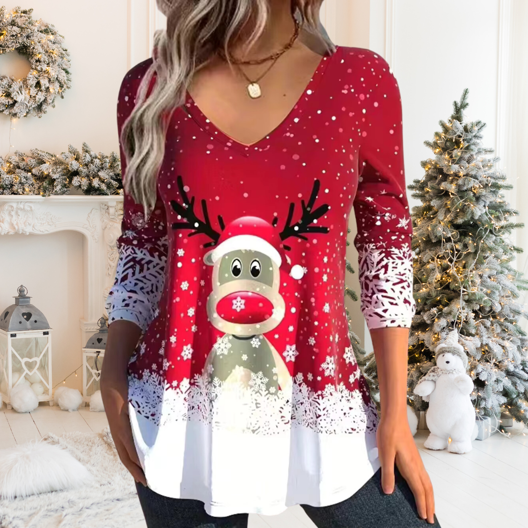Top De Noël Pour Femme | Col En V
