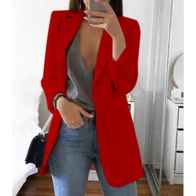 Blazer Ouvert Sur Le Devant Avec Revers Crantés Pour Femme | Habillé