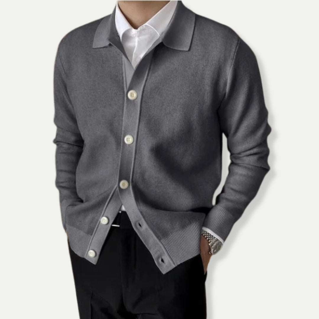 Cardigan Décontracté À Col Pour Homme | Hiver