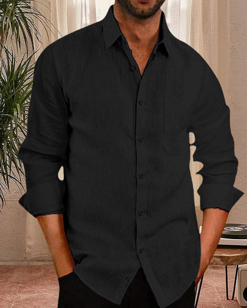 Chemise Homme À Manches Longues | Style Décontracté