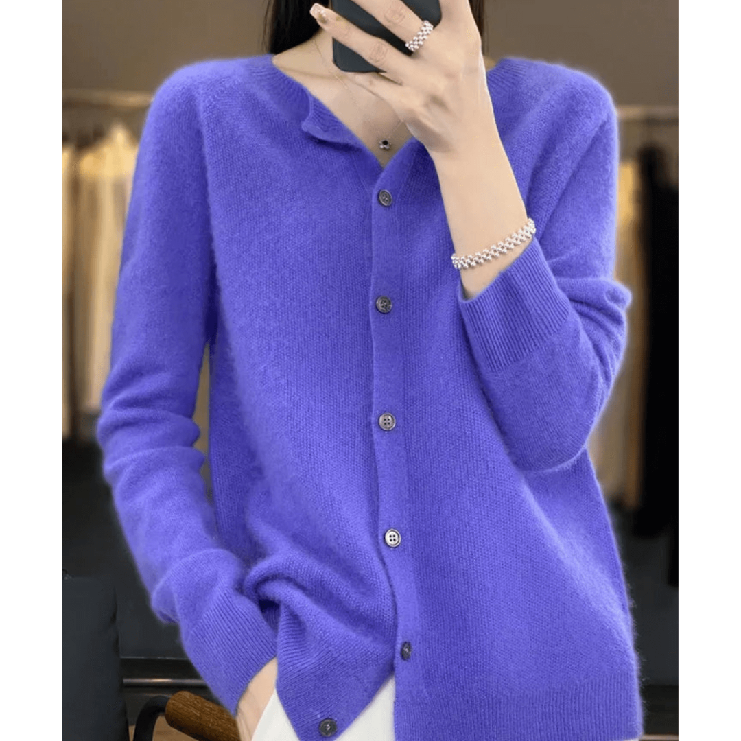 Cardigan En Cachemire Col Rond Pour Femme | Boutonné Devant