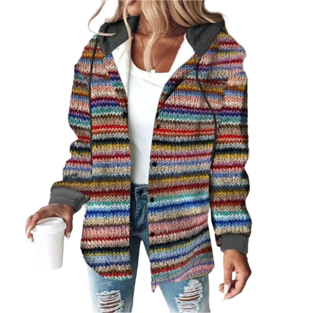 Cardigan Boutonné Multicolore Pour Femme | Hiver