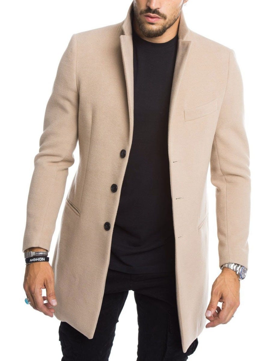 Manteau Classique À Simple Boutonnage Pour Homme | Fermeture À Boutons