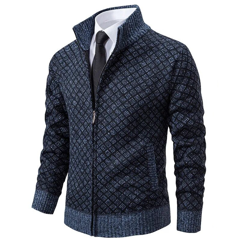 Pull Tricoté À Motif Losanges Pour Homme | Manches Longues