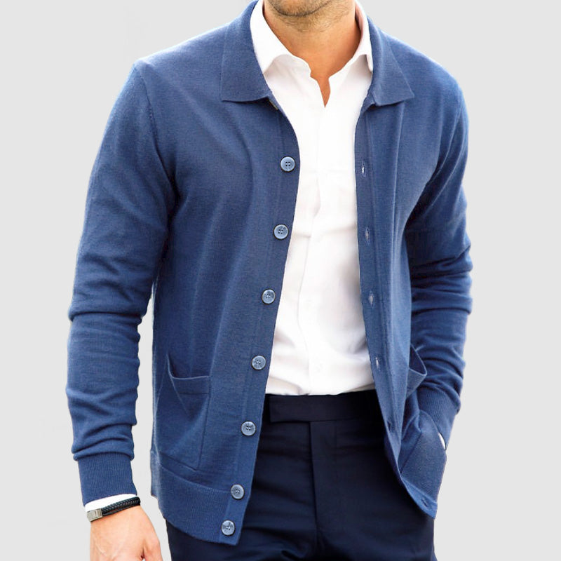 Cardigan D'hiver Pour Homme Avec Col | Avec Poche
