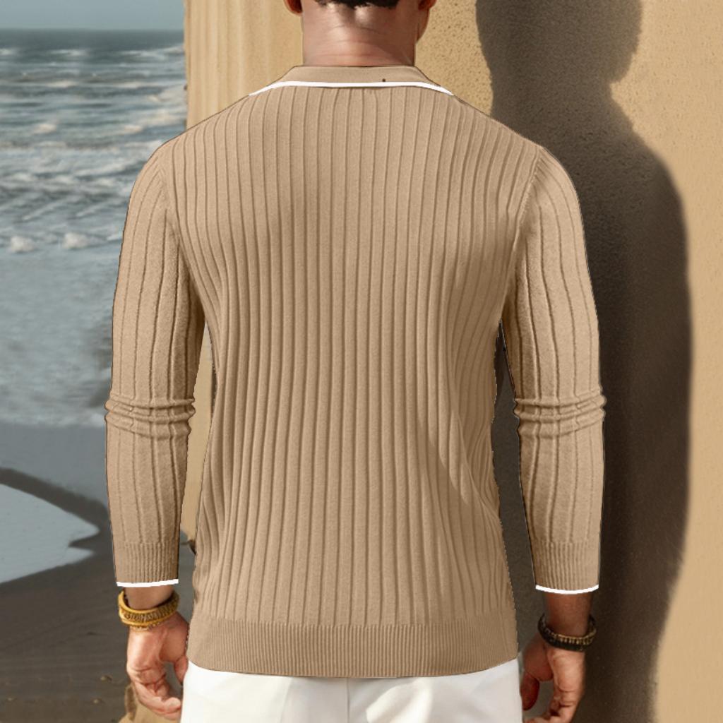 Polo En Maille Côtelée Pour Homme | Moderne