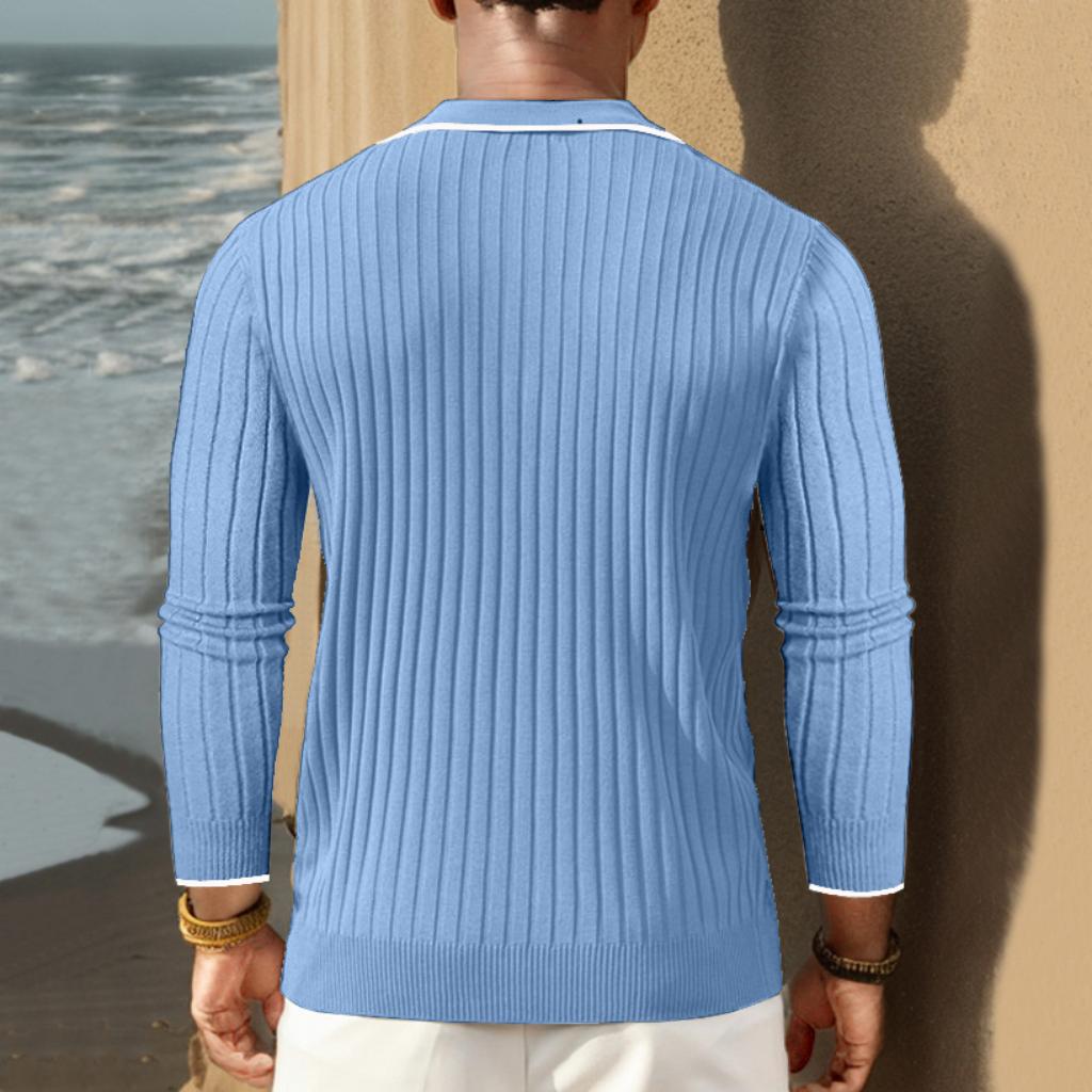 Polo En Maille Côtelée Pour Homme | Moderne